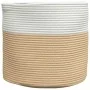 Beige and white cotton storage basket Ø40x35 cm by , Baskets - Ref: Foro24-358467, Price: 23,14 €, Discount: %