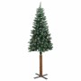 Árbol de Navidad delgado madera auténtica y piñas PVC 210 cm en Decoración Festiva y Estacional | Comprar online en Foru.es