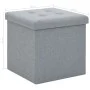 Folding stool with light gray synthetic linen storage by vidaXL, Folding stools and chairs - Ref: Foro24-247078, Price: 28,04...