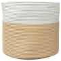 Beige and white cotton storage basket Ø40x35 cm by , Baskets - Ref: Foro24-358467, Price: 23,14 €, Discount: %