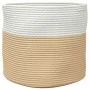 Beige and white cotton storage basket Ø40x35 cm by , Baskets - Ref: Foro24-358467, Price: 23,14 €, Discount: %