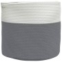 Cesta de almacenaje algodón gris y blanco Ø40x35 cm de , Cestas - Ref: Foro24-358465, Precio: 26,95 €, Descuento: %