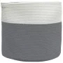 Gray and white cotton storage basket Ø40x35 cm by , Baskets - Ref: Foro24-358465, Price: 26,39 €, Discount: %