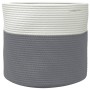 Cesta de almacenaje algodón gris y blanco Ø40x35 cm de , Cestas - Ref: Foro24-358465, Precio: 26,95 €, Descuento: %