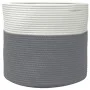 Gray and white cotton storage basket Ø40x35 cm by , Baskets - Ref: Foro24-358465, Price: 26,39 €, Discount: %