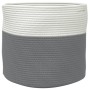 Cesta de almacenaje algodón gris y blanco Ø40x35 cm de , Cestas - Ref: Foro24-358465, Precio: 26,95 €, Descuento: %