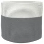 Gray and white cotton storage basket Ø40x35 cm by , Baskets - Ref: Foro24-358465, Price: 26,39 €, Discount: %