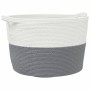 Cesta para ropa sucia algodón gris y blanco Ø60x36 cm de , Cestas para ropa - Ref: Foro24-358473, Precio: 30,64 €, Descuento: %