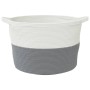 Cesta para ropa sucia algodón gris y blanco Ø60x36 cm de , Cestas para ropa - Ref: Foro24-358473, Precio: 30,64 €, Descuento: %