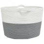 Cesta para ropa sucia algodón gris y blanco Ø60x36 cm de , Cestas para ropa - Ref: Foro24-358473, Precio: 32,74 €, Descuento: %