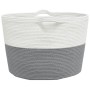 Cesta para ropa sucia algodón gris y blanco Ø60x36 cm de , Cestas para ropa - Ref: Foro24-358473, Precio: 30,64 €, Descuento: %