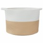 Cesta para ropa sucia algodón beige y blanco Ø55x36 cm de , Cestas para ropa - Ref: Foro24-358471, Precio: 27,73 €, Descuento: %