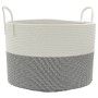 Cesta de almacenaje algodón gris y blanco Ø51x33 cm de , Cestas - Ref: Foro24-358490, Precio: 34,21 €, Descuento: %