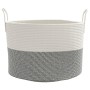 Cesta de almacenaje algodón gris y blanco Ø51x33 cm de , Cestas - Ref: Foro24-358490, Precio: 34,21 €, Descuento: %