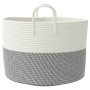 Cesta de almacenaje algodón gris y blanco Ø51x33 cm de , Cestas - Ref: Foro24-358490, Precio: 34,21 €, Descuento: %