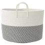 Gray and white cotton storage basket Ø51x33 cm by , Baskets - Ref: Foro24-358490, Price: 33,54 €, Discount: %