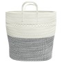 Cesta de almacenaje algodón gris y blanco Ø43x38 cm de , Cestas - Ref: Foro24-358486, Precio: 33,00 €, Descuento: %