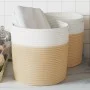 Cestas de almacenaje 2 uds algodón beige y blanco Ø28x28 cm de , Cestas - Ref: Foro24-358459, Precio: 28,85 €, Descuento: %