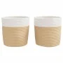 Cestas de almacenaje 2 uds algodón beige y blanco Ø28x28 cm de , Cestas - Ref: Foro24-358459, Precio: 28,85 €, Descuento: %
