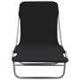 Tumbonas plegables 2 unidades acero y tela negras de vidaXL, Tumbonas - Ref: Foro24-44300, Precio: 82,45 €, Descuento: %