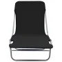 Tumbonas plegables 2 unidades acero y tela negras de vidaXL, Tumbonas - Ref: Foro24-44300, Precio: 92,84 €, Descuento: %