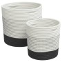 Cestas de almacenaje 2 uds algodón blanco y negro de , Cestas - Ref: Foro24-358478, Precio: 32,02 €, Descuento: %