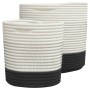 Cestas de almacenaje 2 uds algodón blanco y negro de , Cestas - Ref: Foro24-358478, Precio: 32,02 €, Descuento: %