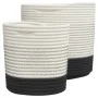 Storage baskets 2 pcs black and white cotton by , Baskets - Ref: Foro24-358478, Price: 29,40 €, Discount: %