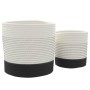 Cestas de almacenaje 2 uds algodón blanco y negro de , Cestas - Ref: Foro24-358478, Precio: 32,02 €, Descuento: %
