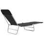 Tumbonas plegables 2 unidades acero y tela negras de vidaXL, Tumbonas - Ref: Foro24-44300, Precio: 82,45 €, Descuento: %