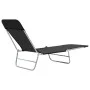 Tumbonas plegables 2 unidades acero y tela negras de vidaXL, Tumbonas - Ref: Foro24-44300, Precio: 92,84 €, Descuento: %