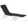 Tumbonas plegables 2 unidades acero y tela negras de vidaXL, Tumbonas - Ref: Foro24-44300, Precio: 92,84 €, Descuento: %