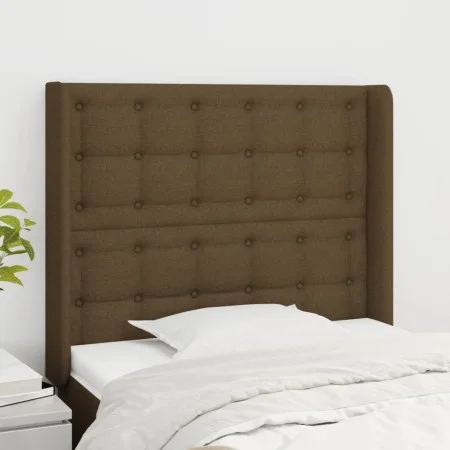 Headboard with dark brown fabric ears 83x16x118/128 cm by , Headboards and footboards - Ref: Foro24-3119991, Price: 68,74 €, ...