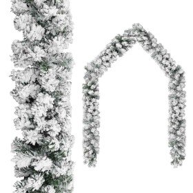 Guirnalda de Navidad con nieve flocada verde 10 m PVC en Decoración Festiva y Estacional | Comprar online en Foru.es