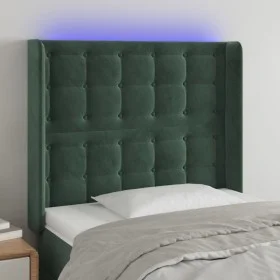 Dunkelgrünes Samtkopfteil mit LED 83x16x118/128 cm von , Kopf- und Fußteile - Ref: Foro24-3124515, Preis: 94,97 €, Rabatt: %