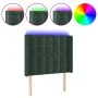 Dark green velvet headboard with LED 83x16x118/128 cm by , Headboards and footboards - Ref: Foro24-3124515, Price: 94,97 €, D...