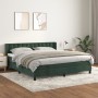 Cama box spring con colchón terciopelo verde oscuro 160x200 cm de , Camas y somieres - Ref: Foro24-3131210, Precio: 514,92 €,...