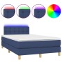 Cama box spring con colchón y LED tela azul 120x200 cm de , Camas y somieres - Ref: Foro24-3134027, Precio: 400,44 €, Descuen...