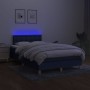 Cama box spring con colchón y LED tela azul 120x200 cm de , Camas y somieres - Ref: Foro24-3134027, Precio: 400,44 €, Descuen...