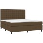 Cama box spring colchón luces LED tela marrón oscuro 160x200cm de , Camas y somieres - Ref: Foro24-3135208, Precio: 568,76 €,...