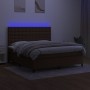 Cama box spring colchón luces LED tela marrón oscuro 160x200cm de , Camas y somieres - Ref: Foro24-3135208, Precio: 568,76 €,...