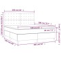 Cama box spring colchón luces LED tela marrón oscuro 160x200cm de , Camas y somieres - Ref: Foro24-3135208, Precio: 568,76 €,...