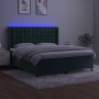 Cama box spring colchón y LED terciopelo verde oscuro 160x200cm de , Camas y somieres - Ref: Foro24-3139814, Precio: 613,19 €...