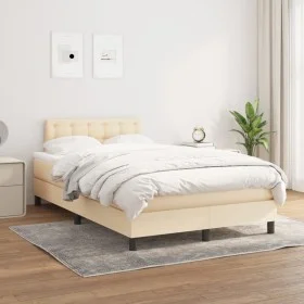 Box spring bed with cream fabric mattress 120x200 cm by , Beds and slatted bases - Ref: Foro24-3140366, Price: 364,73 €, Disc...