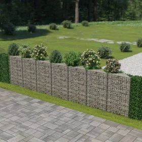Steel gabion wall 450x30x100 cm by vidaXL, fence panels - Ref: Foro24-143571, Price: 191,36 €, Discount: %