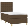 Cama box spring colchón y luces LED tela marrón oscuro 80x200cm de , Camas y somieres - Ref: Foro24-3135712, Precio: 327,56 €...