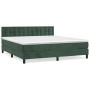 Cama box spring con colchón terciopelo verde oscuro 160x200 cm de , Camas y somieres - Ref: Foro24-3141554, Precio: 503,70 €,...