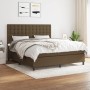 Cama box spring con colchón tela marrón oscuro 160x200 cm de , Camas y somieres - Ref: Foro24-3142108, Precio: 560,06 €, Desc...