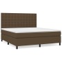 Cama box spring con colchón tela marrón oscuro 160x200 cm de , Camas y somieres - Ref: Foro24-3142108, Precio: 560,06 €, Desc...