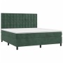 Cama box spring con colchón terciopelo verde oscuro 160x200 cm de , Camas y somieres - Ref: Foro24-3143274, Precio: 595,65 €,...
